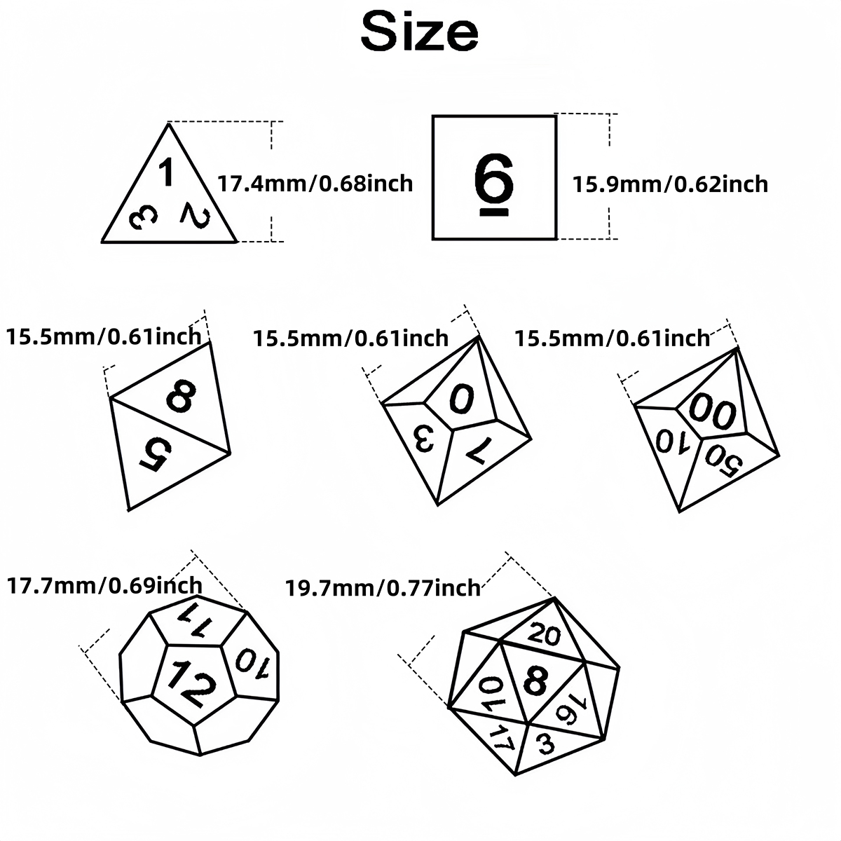 DND 주사위 세트 7개 혼합 색상 다면체 주사위 DN - Board Game Live 리뷰 및 가격